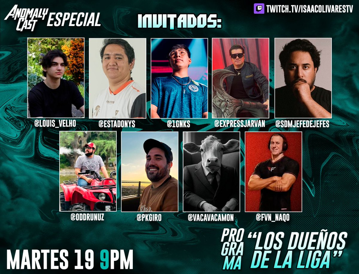 IsaacFOlivares's tweet photo. SE ACABO. 💅 #AnomalyCast
Hoy se dice todo lo que esta mal y esta bien. El episodio sin nombre, sin numero, sin fin. Full invitados de lujo. 🚬
@FVN_Naqo | @Louis_Velho | @VacaVacamon | @ESTAdonys | @pkgiro | @1Gnks | @OddRunuz | @ExpressJarvan | @SDMJefeDeJefes