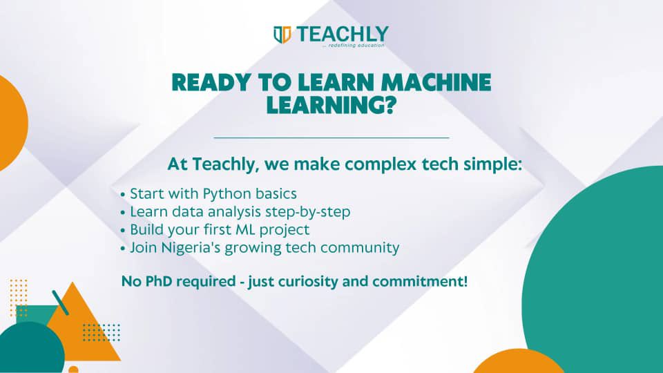 Teachlyedu's tweet photo. What do you think about ML? Or do you have more to input? Let’s hear from you 👇

#teachly #edtech #aiml #machinelearning #introductiontomachinelearning #fyp #foryoupage #viral #trending https://t.co/EXSGHh5Bfy
