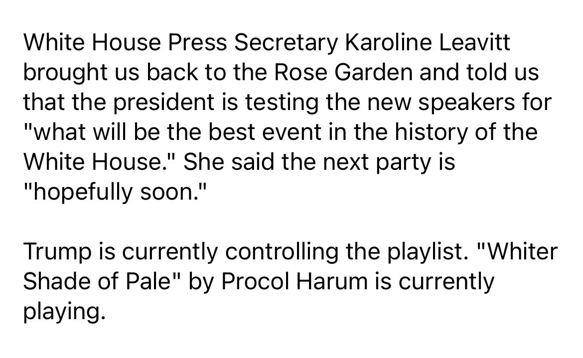 seungminkim's tweet image. From the latest White House pool report: “Trump is currently controlling the playlist.”