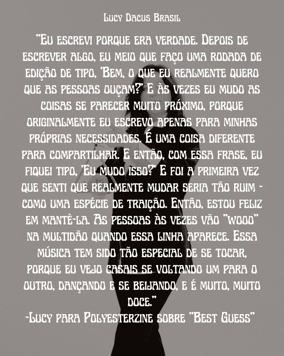 Lucy Dacus para <a href="/PolyesterZine/">Polyester</a> parte dois!! 🤍☁️♾️