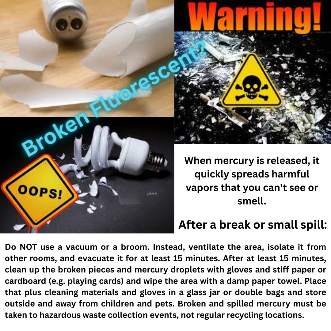 RCSWD's tweet photo. Be Careful! And be sure to take your bulbs (broken or whole) to your local HHW transfer station, such as the RCSWD transfer station at 14 Gleason Rd. (appointment required).

We will make sure they are properly disposed of.

#hhw 
#householdhazardouswaste https://t.co/jsvkVDaiwD