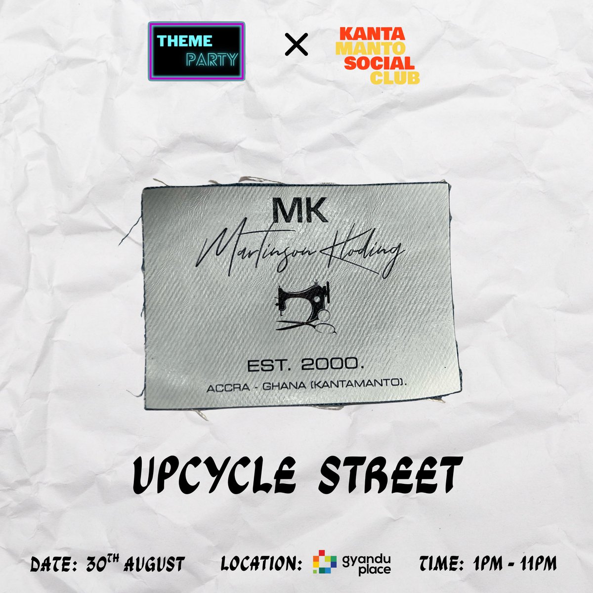 Martison Klothing is a brand that transforms garments from the Kantamanto market into unique new clothing. UPCYCLE STREET is your chance to meet the people behind Martison Klothing and see their unique pieces made from Kantamanto garments.
#UpcycleStreet #ThemePartyGh