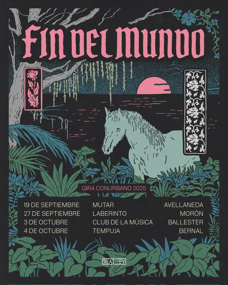 En septiembre y octubre seguimos presentando nuestro disco, esta vez por el conurbano bonaerense. Entradas ya disponibles en linktr.ee/findelmundo 🎟