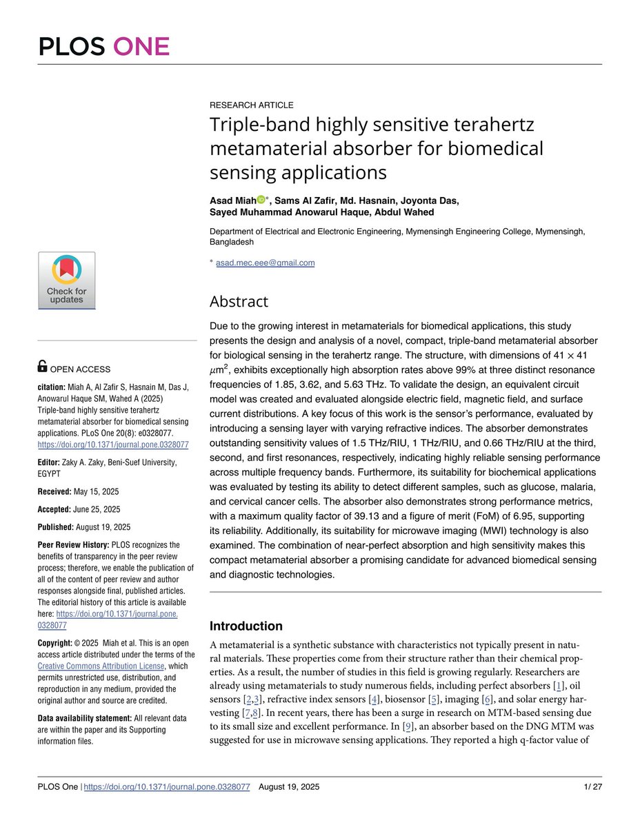 asad16official's tweet image. Alhamdulillah, our paper has been published in the esteemed PLOS ONE journal. This open-access, multidisciplinary journal is indexed in Scopus, PubMed, and Web of Science, with a CiteScore of 5.6. According to the SJR, it is classified as Q1.
#plosone