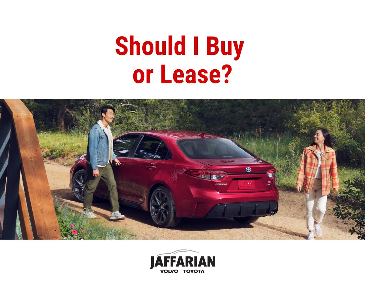 JaffarianToyota's tweet image. When deciding whether to lease or buy your next vehicle, here's what to consider regarding your lifestyle and budget: bit.ly/46h4f0B #carlease #carshopping #buyingacar