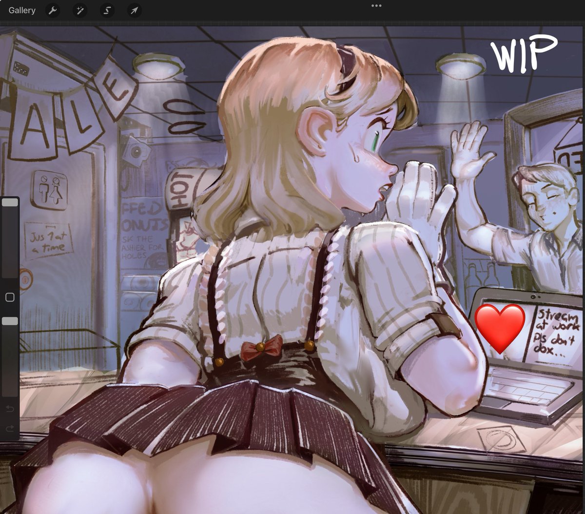 Working on tomorrow Patreon post. I felt compelled to draw a 2nd piece of the main character from the short story I’m currently writing.