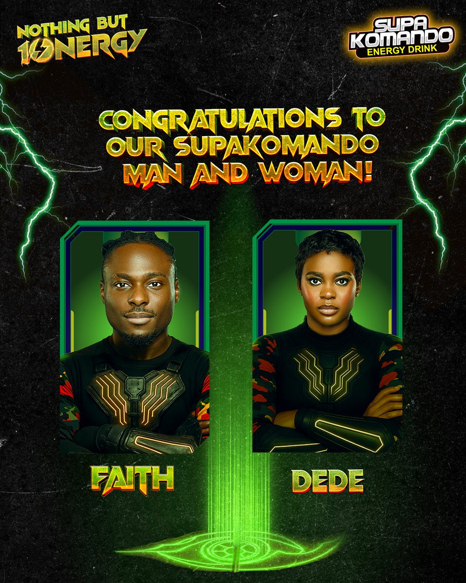 Supa Komando (@supakomando) on Twitter photo Meet your Supa Komando man and woman of the #BBNaija 10nergy szn <a href="/dede_ashiogwu/">DEDE ASHIOGWU🌻</a> and <a href="/faith_adewale_/">Faith Adewale BBNaija</a>
#BBNaijaXSupaKomando
#NothingBut10nergy
#FireOnwithSupaKomando Meet your Supa Komando man and woman of the #BBNaija 10nergy szn <a href="/dede_ashiogwu/">DEDE ASHIOGWU🌻</a> and <a href="/faith_adewale_/">Faith Adewale BBNaija</a>
#BBNaijaXSupaKomando
#NothingBut10nergy
#FireOnwithSupaKomando