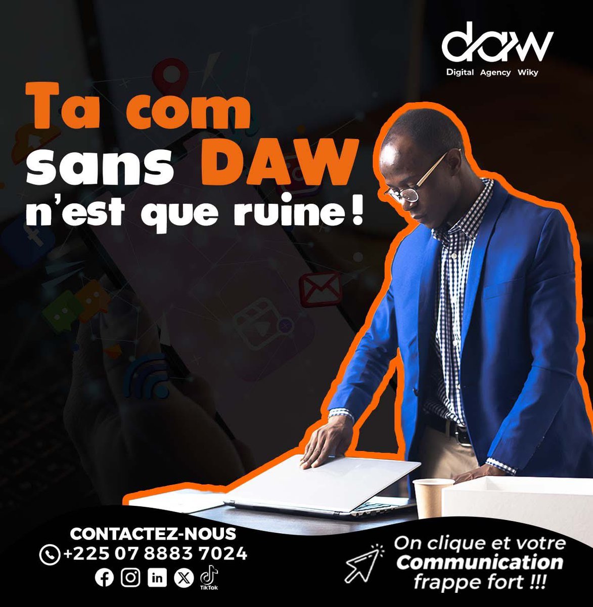 digitalwiky22's tweet photo. ✨ Ta com sans DAW = zéro impact.
Avec nous, tes idées deviennent résultats. 🚀
📲 Contacte-nous dès aujourd’hui :
WhatsApp : +225 07 88 83 70 24
📍 Cocody, Riviera Faya
📲 +225 07 88 83 70 24
📍 Cocody, Riviera Faya

#DigitalAgencyWiky #BoostTaCom https://t.co/xn9AfYEMXV