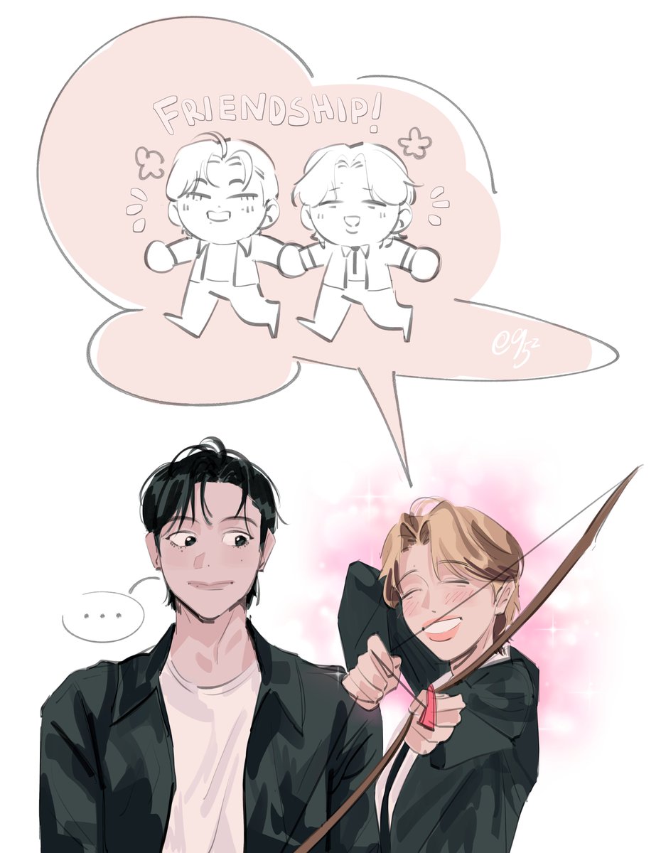 95z_supremacy's tweet image. Let me help - 🐯🐥

Real vmin came home and so did fictional vmin. Never kys guys 🚬

#VMIN #VminCupidAU #vminfanart #VMINAU