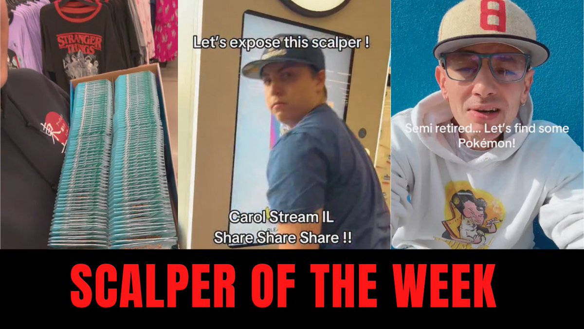 Kennyboulder (@kennyboulder) on Twitter photo Pokemon Card Scalper of the Week is back! We got Eun Mun Nguyen, Redbull Addict, some kids in Florida and "Semi-Retired" Dude
Video:
youtube.com/watch?v=5H8HE2…
Poll:
youtube.com/post/UgkxOB4NX…
<a href="/ScalpersDaWild/">ScalpersHallofFame</a> <a href="/_pikanomics/">Pikanomics</a> <a href="/pok_re92689/">PokéMama</a> <a href="/POKESTREETZ/">PokéStreetz</a> <a href="/CardGameNomad/">AJ</a> <a href="/MarcApruzzese/">FRoZeNShAdY</a> Pokemon Card Scalper of the Week is back! We got Eun Mun Nguyen, Redbull Addict, some kids in Florida and "Semi-Retired" Dude
Video:
youtube.com/watch?v=5H8HE2…
Poll:
youtube.com/post/UgkxOB4NX…
<a href="/ScalpersDaWild/">ScalpersHallofFame</a> <a href="/_pikanomics/">Pikanomics</a> <a href="/pok_re92689/">PokéMama</a> <a href="/POKESTREETZ/">PokéStreetz</a> <a href="/CardGameNomad/">AJ</a> <a href="/MarcApruzzese/">FRoZeNShAdY</a>