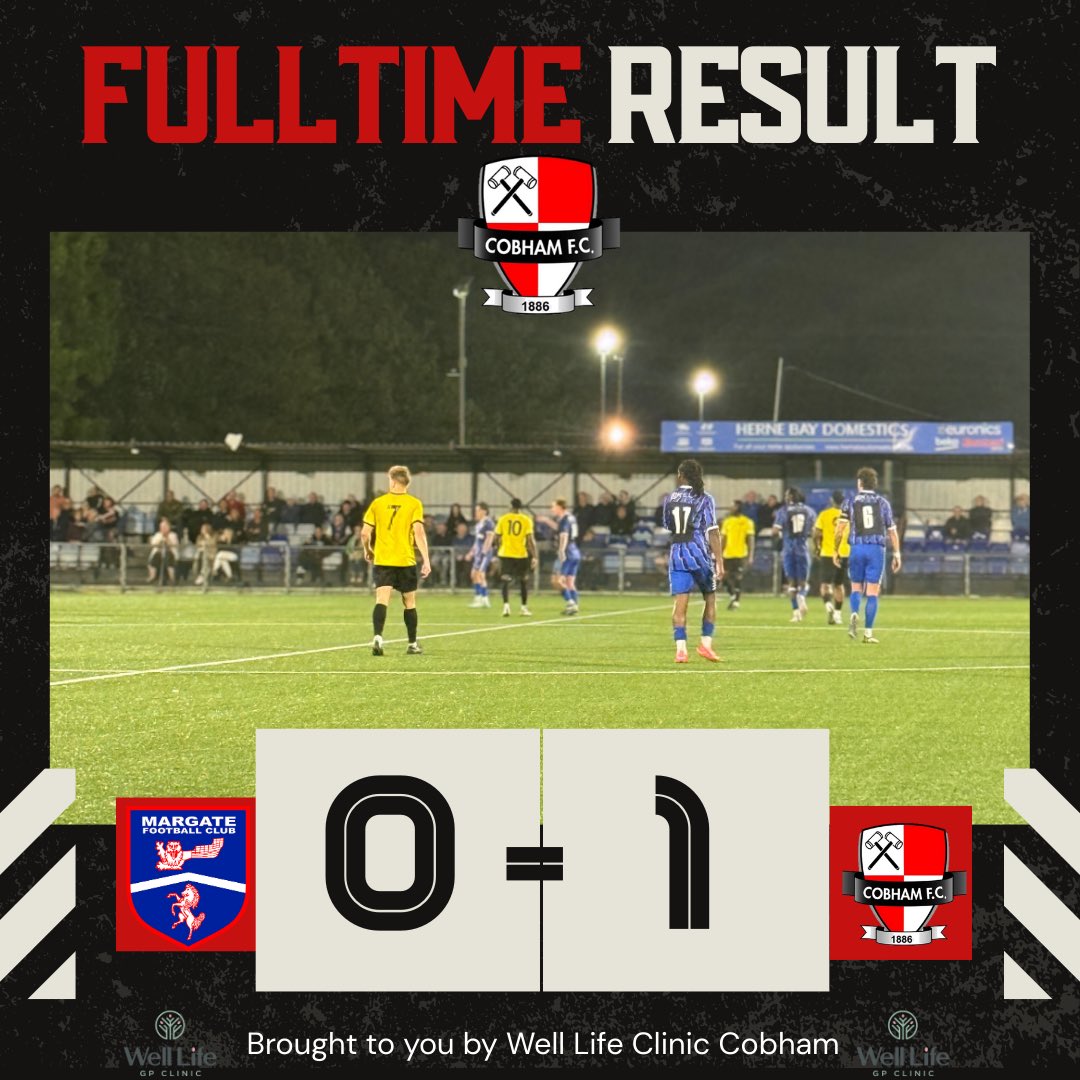 COBHAM FOOTBALL CLUB (@cobham_fc) on Twitter photo FULL TIME | It finishes 1-0 to the Hammers and we progress through to the next round!
Margate 0 - 1 Cobham
Best wishes to <a href="/margate_fc/">Margate FC</a> for the season ahead!
Come on you hammers!⚒️❤️⚒️ FULL TIME | It finishes 1-0 to the Hammers and we progress through to the next round!
Margate 0 - 1 Cobham
Best wishes to <a href="/margate_fc/">Margate FC</a> for the season ahead!
Come on you hammers!⚒️❤️⚒️