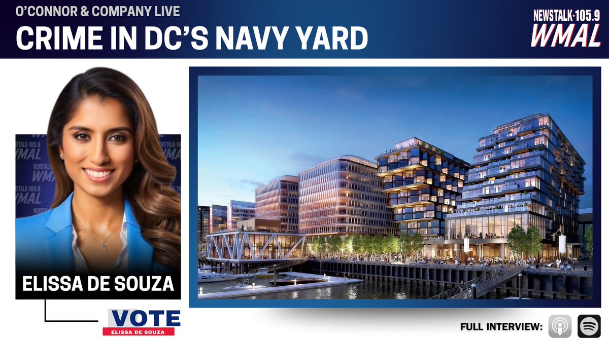 WMAL DC (@wmaldc) on Twitter photo ICYMI: Navy Yard resident <a href="/ElissaDeSouza/">Elissa De Souza</a> joined WMAL's O'Connor & Company to share her local perspective on DC crime
FULL INTERVIEW: omny.fm/shows/oconnor-β¦ ICYMI: Navy Yard resident <a href="/ElissaDeSouza/">Elissa De Souza</a> joined WMAL's O'Connor & Company to share her local perspective on DC crime
FULL INTERVIEW: omny.fm/shows/oconnor-β¦