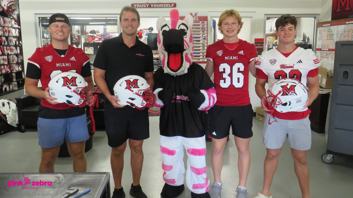 Miami Athletics (@miamiredhawks) on Twitter photo The <a href="/MiamiOHFootball/">Miami Football</a> team will be traveling with a Fresh Look for the 2025 season, thanks to new partner and “Official Mover of Miami Athletics”, Pink Zebra Moving of Hamilton!
Pink Zebra Moving of Hamilton is locally owned & operated by former football player, Drue Chrisman. The <a href="/MiamiOHFootball/">Miami Football</a> team will be traveling with a Fresh Look for the 2025 season, thanks to new partner and “Official Mover of Miami Athletics”, Pink Zebra Moving of Hamilton!
Pink Zebra Moving of Hamilton is locally owned & operated by former football player, Drue Chrisman.