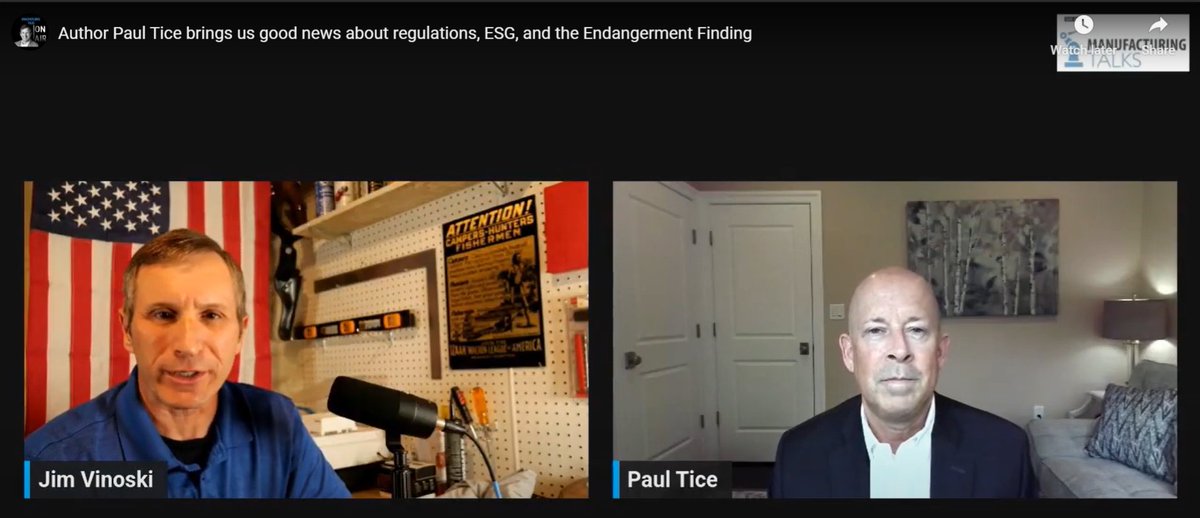 Many thanks to Jim Vinoski for having me back on his Manufacturing Talks podcast.

We had a great time discussing how the DOE’s current efforts to repeal the 2009 Endangerment Finding will help facilitate a dismantling of the entire U.S. climate regulatory bureaucracy, both at