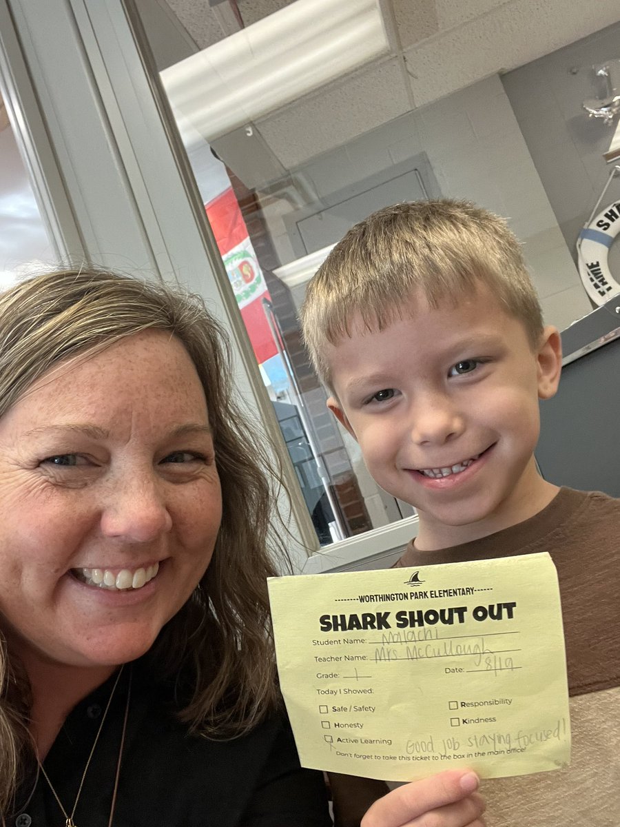 Nothing better than the chance to celebrate a Shark Shout Out!! <a href="/WoParkSharks/">Worthington Park Elementary School</a>