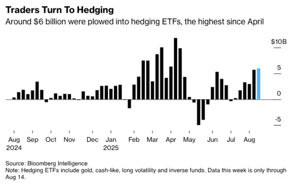 🔵BARCHART: Investimenti record in ETF di copertura: 6 miliardi di dollari in una settimana