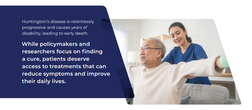 Treating symptoms is helpful, but a cure is needed for Huntington's disease. Policymakers can help by providing greater funding for research that will lead to innovative treatments.

Learn more: bit.ly/40szhPo