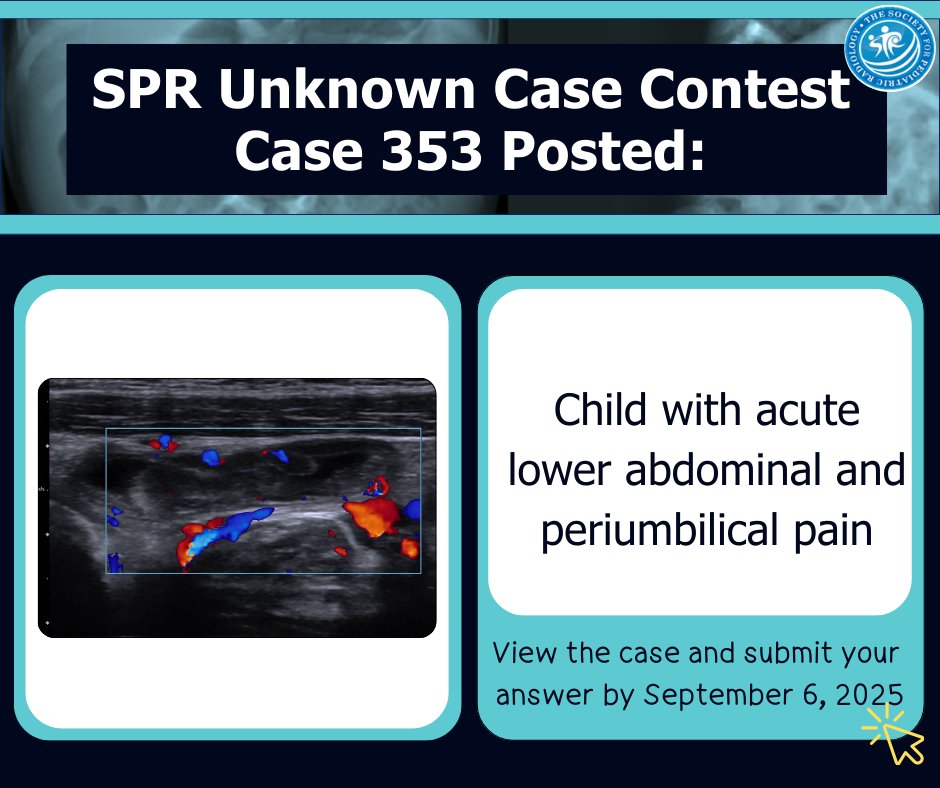 SPR Unknown Case 353 Posted: Child with acute lower abdominal and periumbilical pain: tinyurl.com/unknowncases #imagingourfuture