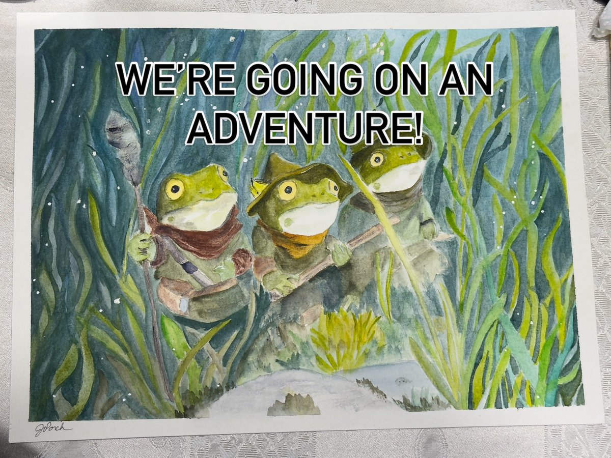 It still has some touching up to do, but I love how it’s turning out. It’ll be cute in a little boy’s room! 
“We’re Going On An Adventure!” 
Watercolor on Baohung paper