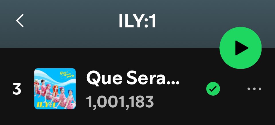 Que Sera Sera has reached 1 Million Streams on Spotify, it is the 2nd song from them to reach this milestone. 🎉 

#ILY1 #아일리원 #アイリーワン #QSS