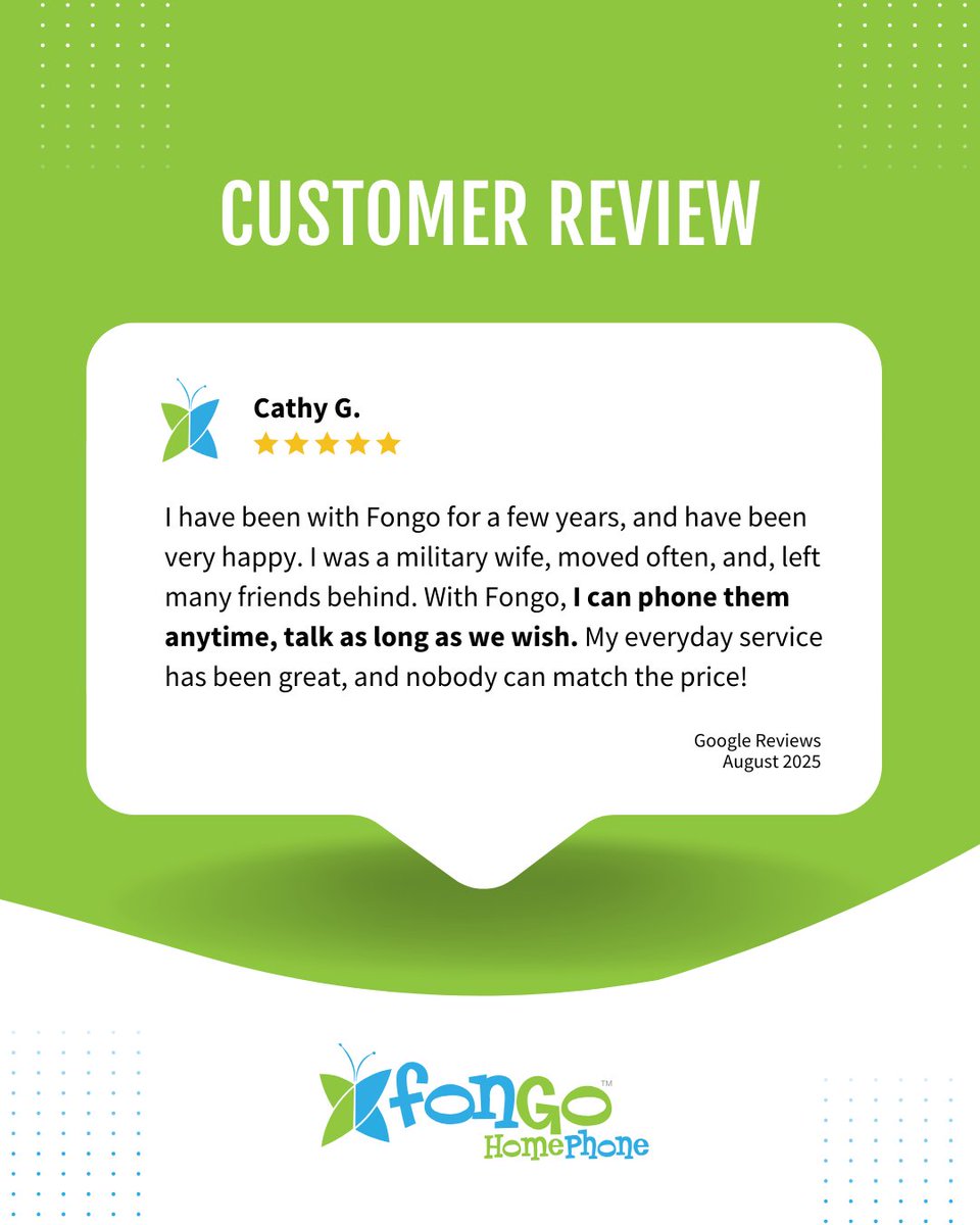 Did you know you can take your adapter anywhere there’s VoIP internet? 🌍📞
Thanks, Catherine, for the glowing review! We’re so happy Fongo helps you keep in touch with friends no matter where life takes you.

Learn more: bit.ly/32DkcBC

#review