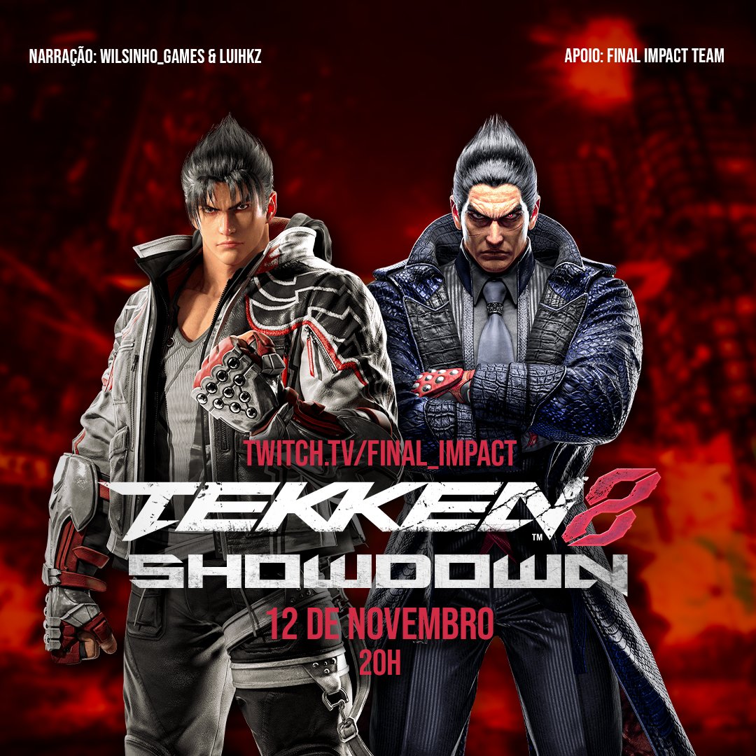 oliveira_dzn's tweet photo. Arte conceitual para um torneio fictício de Tekken 8 
Explorando a atmosfera dos eSports e o peso da rivalidade entre pai e filho.

Quer divulgar seu torneio com uma arte incrível? Encomende já a sua!

meus contatos⬇️
https://t.co/F0FoMRCOr0 https://t.co/p4kUYG2NDH