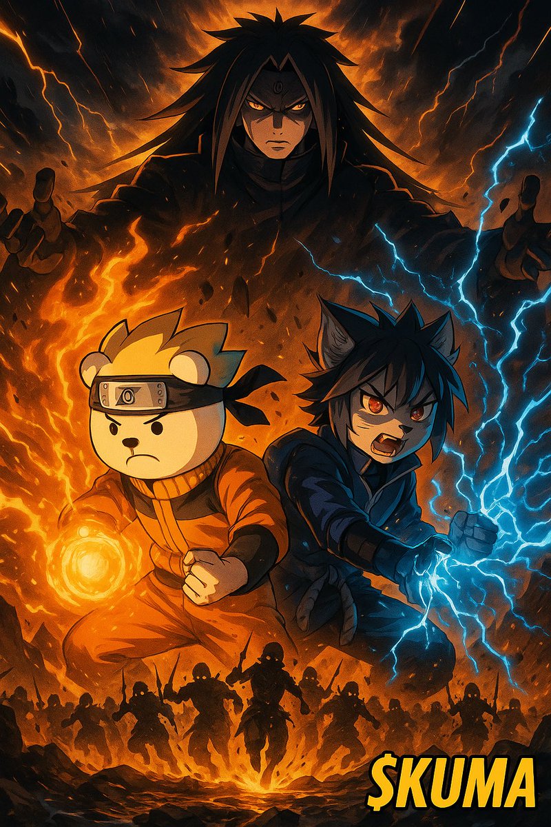 Like Naruto &amp; Sasuke, they rise together ⚔️
Betakkuma and Mortal face the army, back-to-back, no retreat.
This is more than a fight. It’s a legacy.
#CaptKumaxMortal 🌌🐻🐱

<a href="/BetakkumaAI/">Captain KUMA</a> <a href="/MortalCK/">Mortal</a>