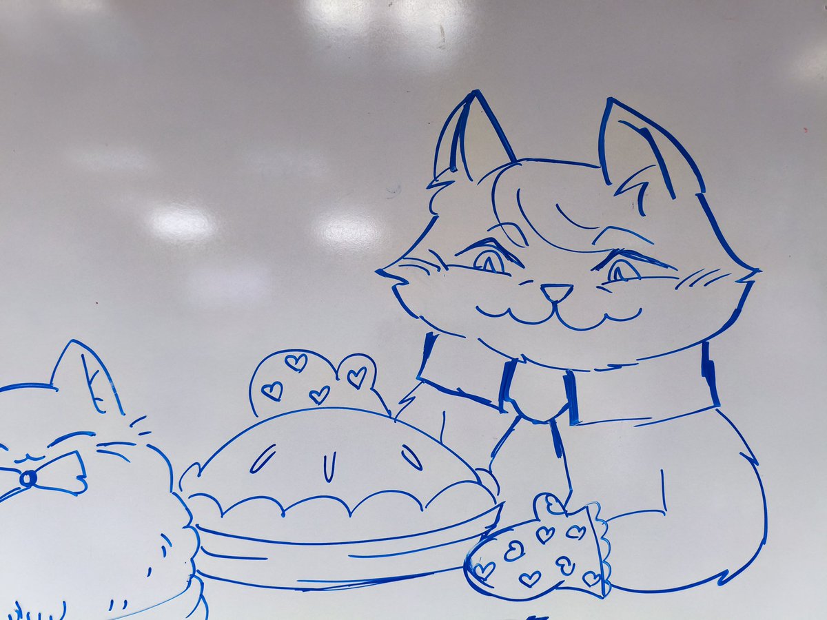 Iriekun3's tweet photo. En mi trabajo hay un pizarrón, a veces dibujamos cuando el turno está aburrido 🥱 yo dibujé a mi #HanniCat o #Catnnibal y a mi versión de #WillGraham como perro... #Dogham? #Willdog? Ustedes cómo llamarían a la versión perro de Will? https://t.co/2oGBfQQtAW