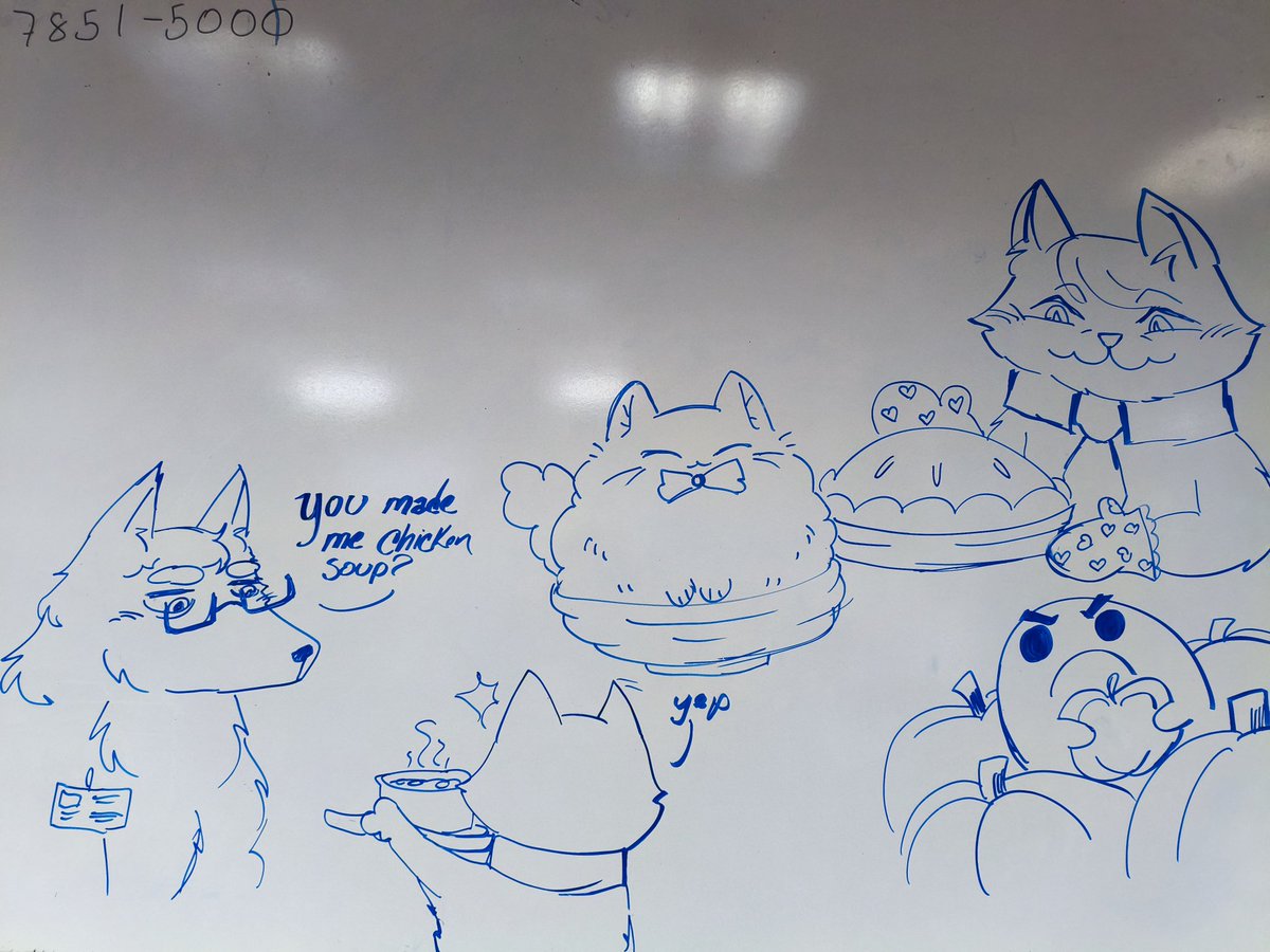 Iriekun3's tweet photo. En mi trabajo hay un pizarrón, a veces dibujamos cuando el turno está aburrido 🥱 yo dibujé a mi #HanniCat o #Catnnibal y a mi versión de #WillGraham como perro... #Dogham? #Willdog? Ustedes cómo llamarían a la versión perro de Will? https://t.co/2oGBfQQtAW