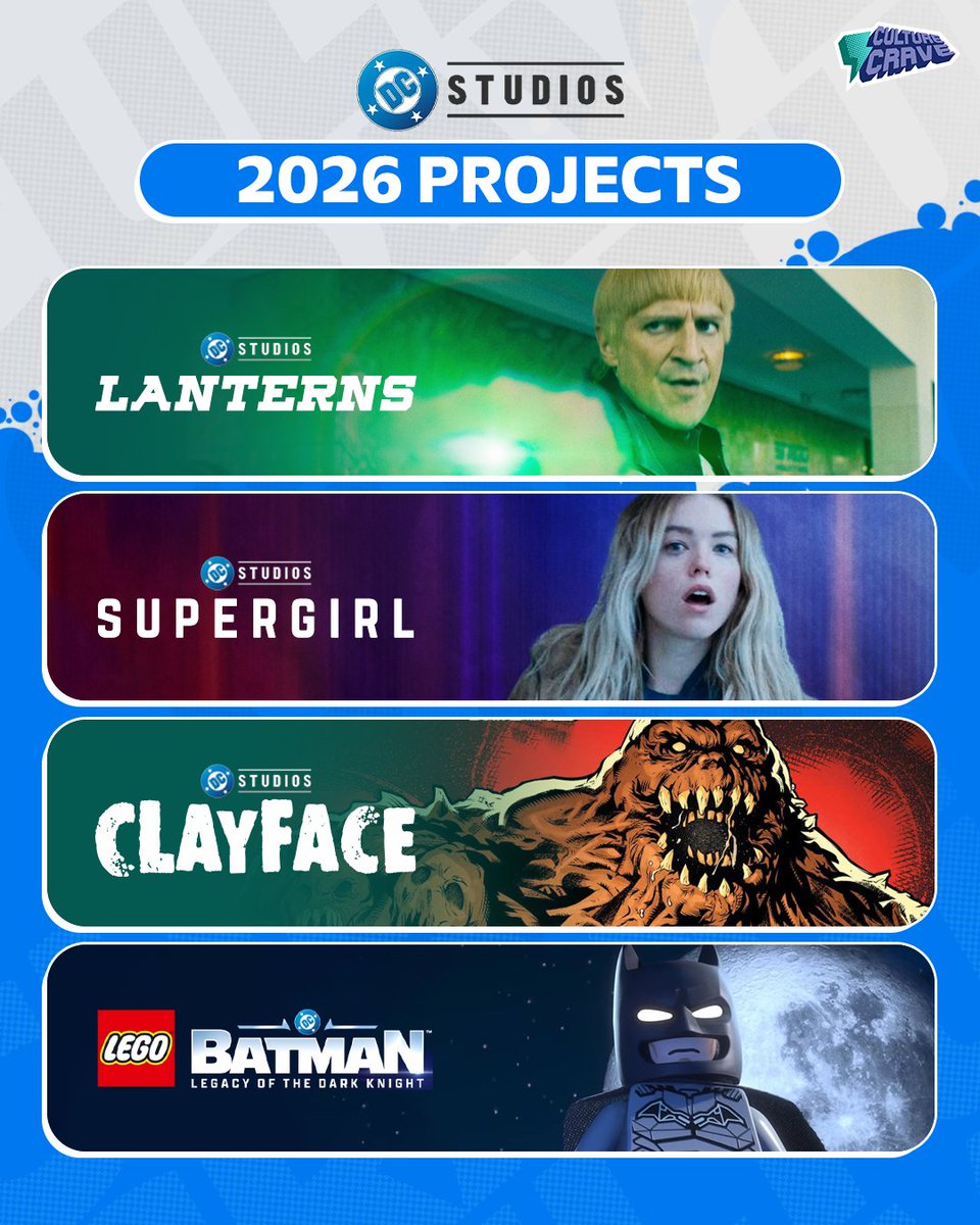 CultureCrave's tweet photo. DC projects releasing in 2026 💥 https://t.co/orPz9UaOND