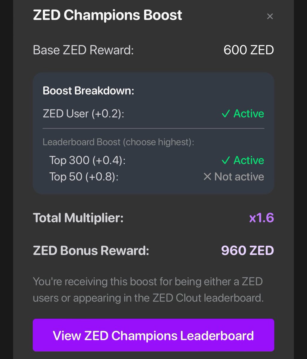 Stacking Clout, FAN and some bonuses in $ZED. 

Presence complements the rewards from performance. Yapping on the timeline generates yield and participating in one of the stickiest apps on CT generates yield.

Gotta pay for my poke bowls somehow.