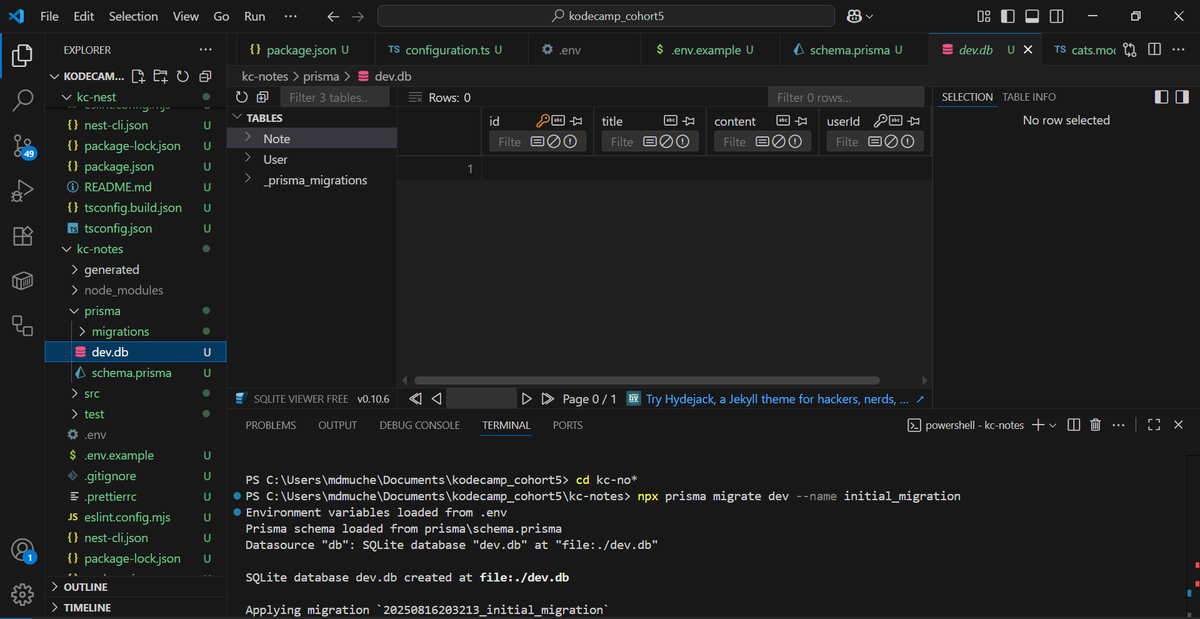 mdmuche's tweet photo. Building a Basic Notes App with NestJS, SQLite &amp; Prisma

Scaffolding: Generate your NestJS project and set up modules, controllers &amp; services.
Package Installation: Install dependencies like @nestjs/prisma, @prisma/client, and sqlite

#NestJS #Prisma #SQLite #BackEndDevelopment https://t.co/sTRcu7oYSf