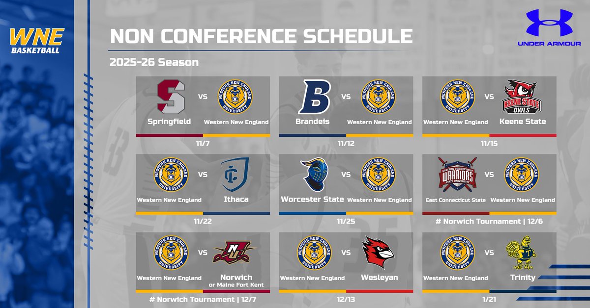 🚨 Our 25-26 non-conference slate!  🚨

Winter is coming!   

📆⤵️
#bearwitness ⚔️