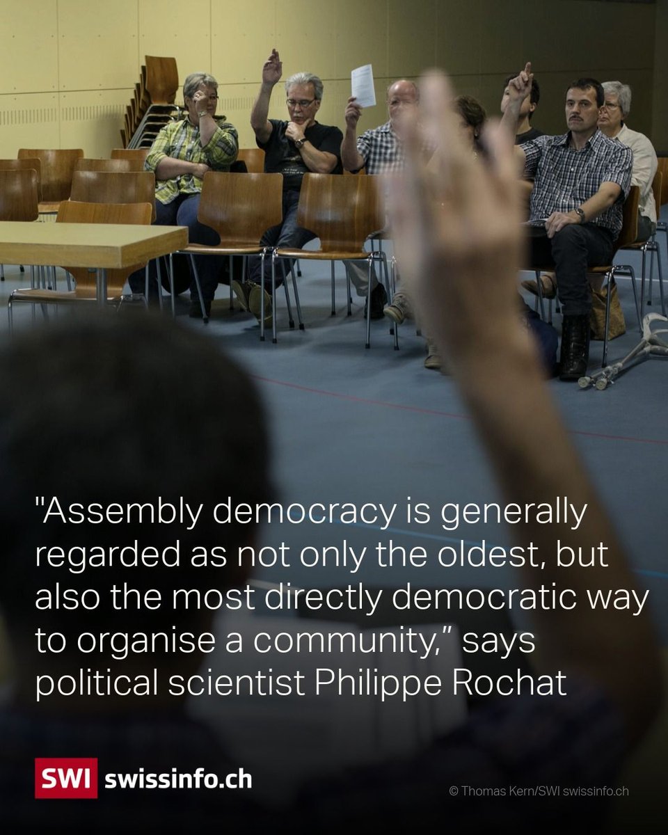 swissinfo_en's tweet image. In many Swiss municipalities, voters gather in local assemblies to decide on community matters themselves instead of leaving them to parliaments of elected officials. How does the system work? 👉 buff.ly/SNnfsCW 

#switzerland #swiss #swissalps #democracy #vote #politics