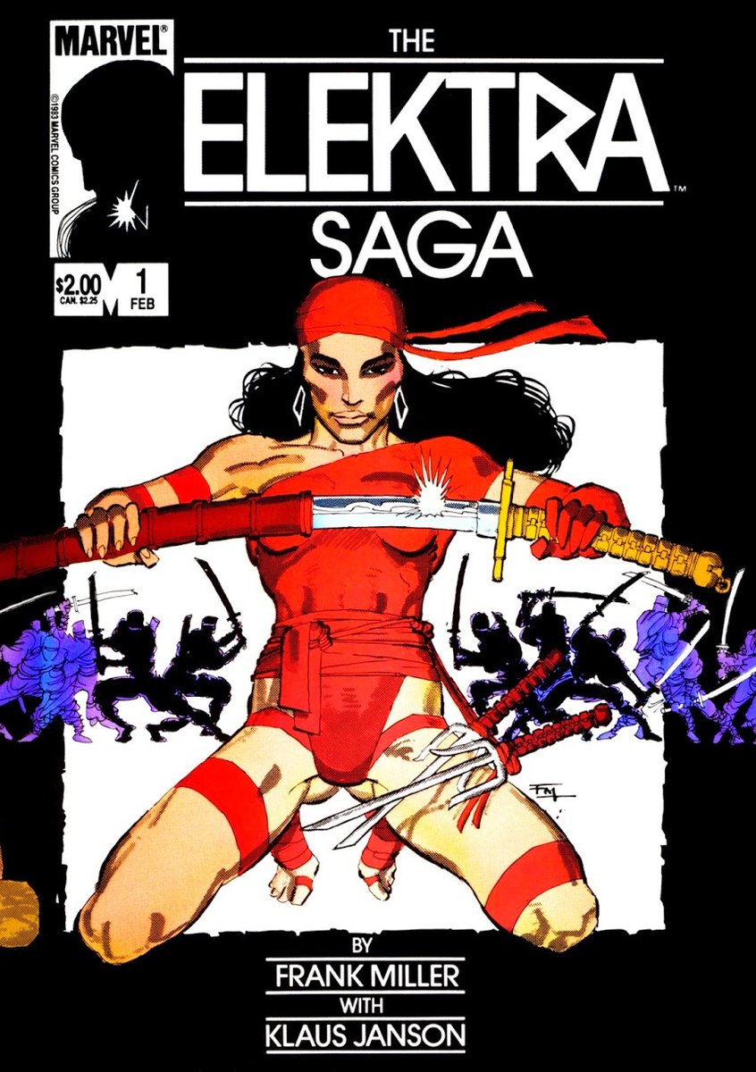 Another cover homage; this time it's Frank Miller's Elektra.