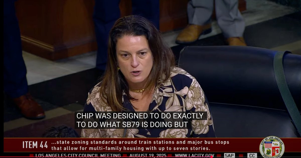 9 months ago, Katy Yaroslavsky voted to exclude single-family homes in transit areas from being in "CHIP" (LA's plan to fix the housing crisis). Due to that, CHIP can't hit #'s we need.

Now, she just voted to oppose CA upzoning these areas cus "we did the work with CHIP already"