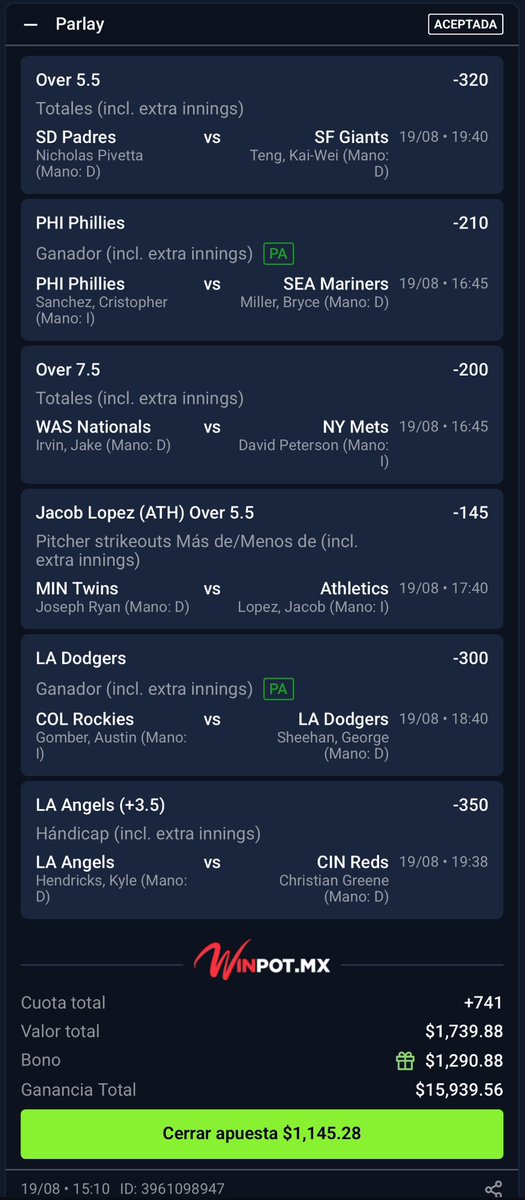 Manu_Cepeda1's tweet photo. PARLAY +741 💣💣💣💣💣

Si cobramos sorteamos 3,000 bolas entre los 🔁💬❤️ https://t.co/w3dJgol4l5