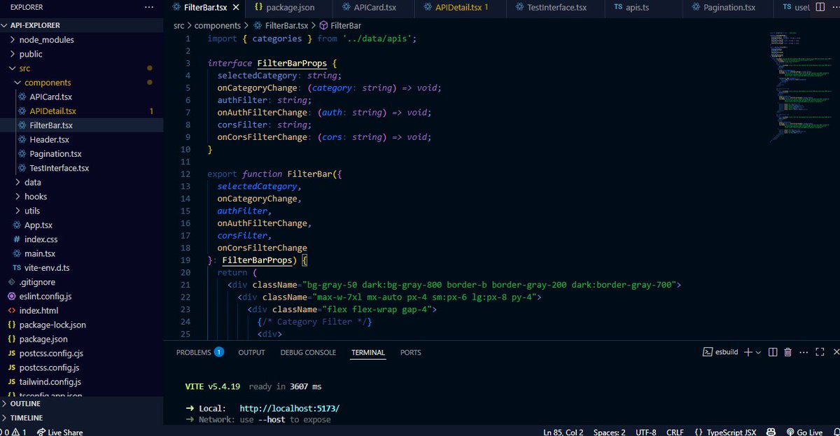 rachaelcodesss's tweet photo. Day 3 of my #APIExplorer Challenge

Built some cool updates today:
✨ Search &amp; Filter by category
🔖 Bookmarks for fav APIs
⚡ Better Test Console (instant responses!)

Keeping it simple, lightweight &amp; dev-friendly 💻🔥

#buildinpublic https://t.co/gXyxxbpbBL