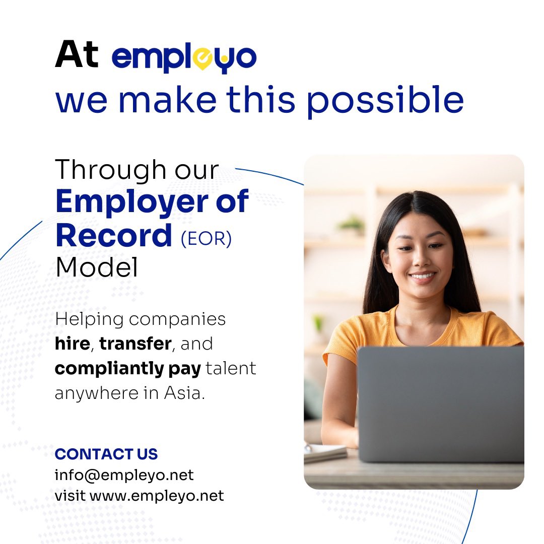 empleyoglobal's tweet photo. 60M+ skilled workers added in just 5 years — making #Asia the world’s fastest-growing talent hub. For global employers, that means lower costs, faster hiring,  access to niche skills. With Empleyo’s EOR model, expansion becomes simple 👉 https://t.co/L0FxXXvZhk #EOR #Empleyo https://t.co/sKgqZySYdR