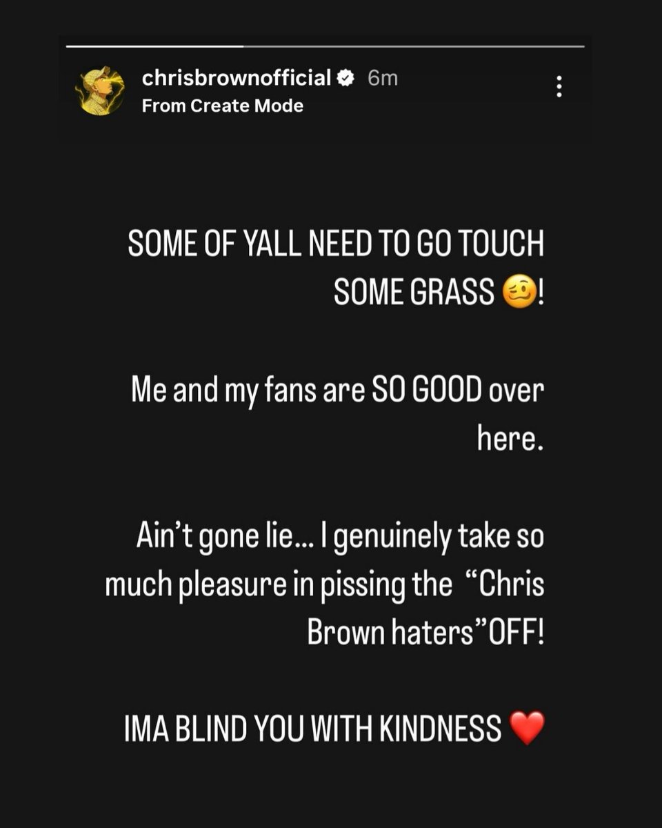 hwloiza's tweet photo. Chris Brown saying he takes pleasure pissing his haters off LMAOOO 😭 https://t.co/1r2fQWkGXd