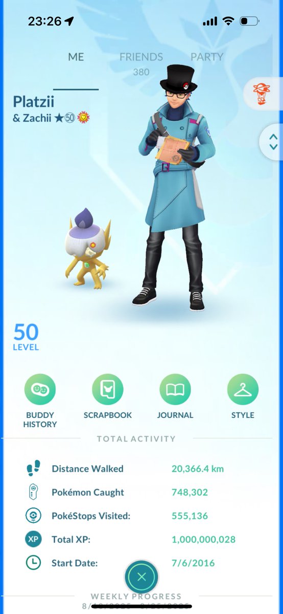 Just hitted 1 billion XP in PoGO 💙💎