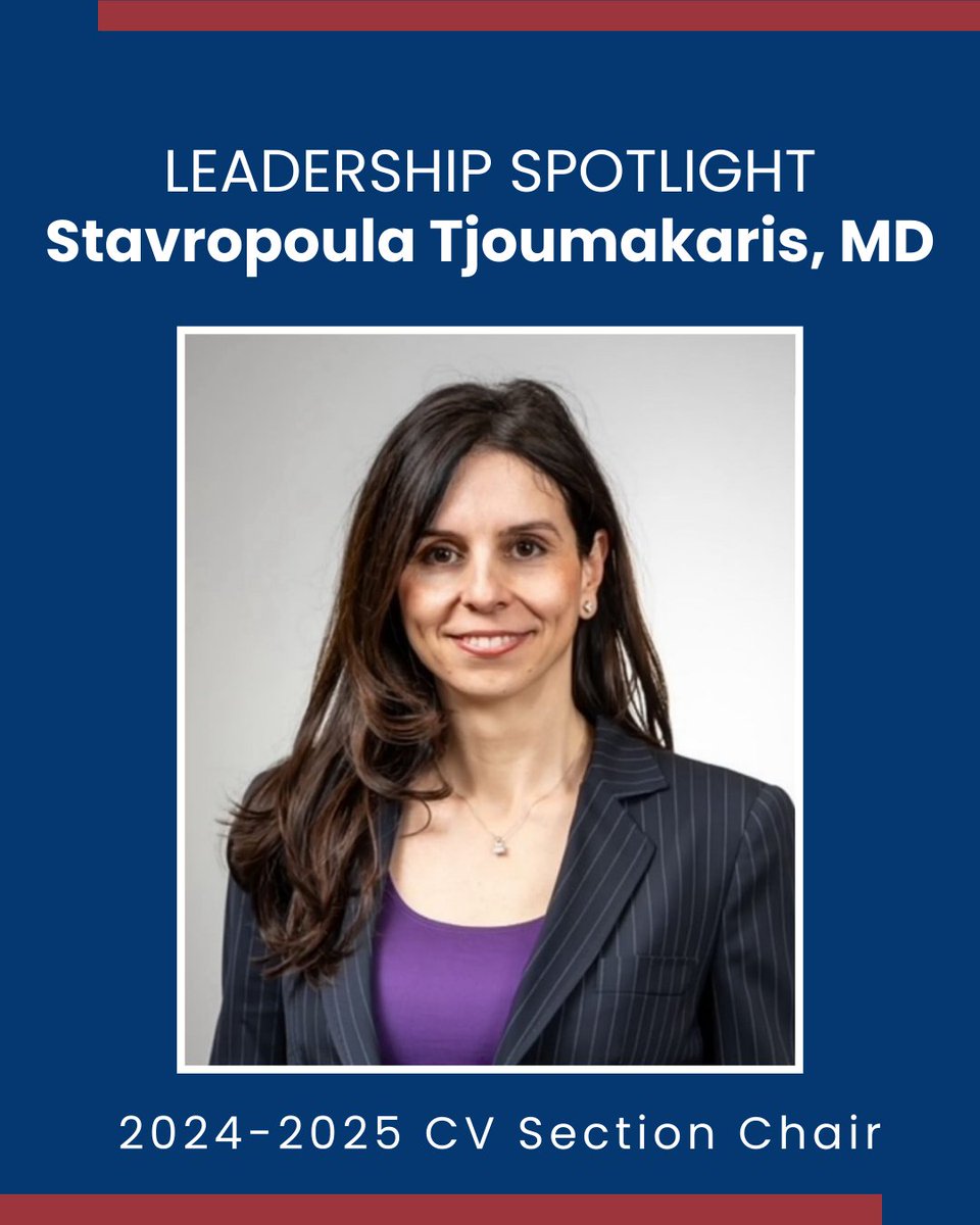 cvsection's tweet image. We’re proud to recognize @StavTjoumakaris, our 2024–2025 #CVSection Chair

Dr. Tjoumakaris is the Interim Chair of Neurosurgery at Thomas Jefferson University, Professor of Neurosurgery, &amp;amp; Director of the #Cerebrovascular &amp;amp; #Endovascular Neurosurgery Fellowship

Give her some ❤️!