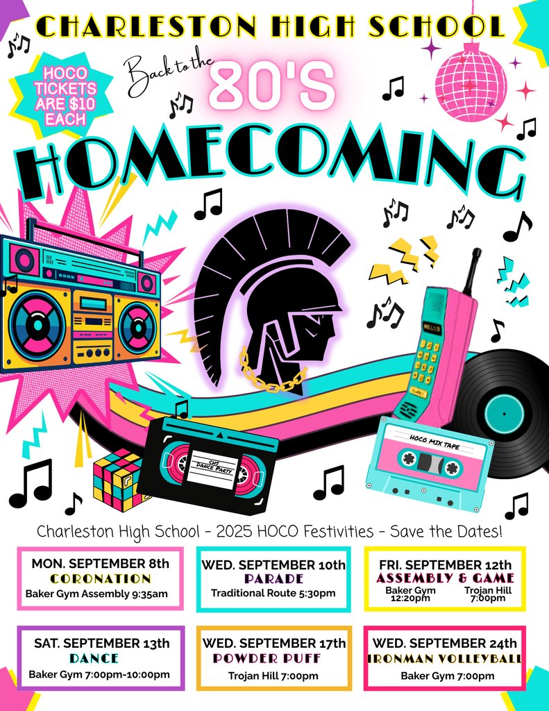 Be sure to save the dates for all of the 2025 CHS Homecoming activities happening next month!