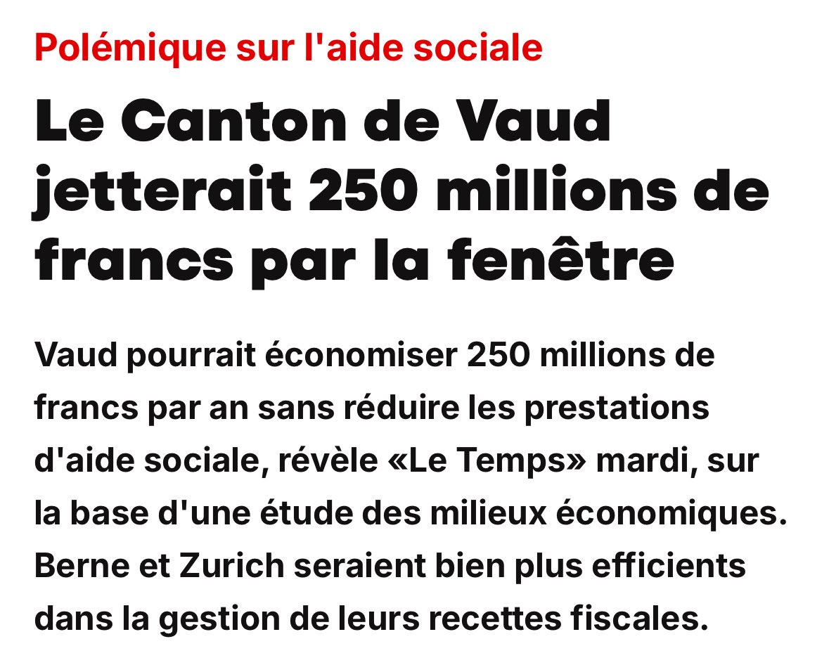 hugobenoit_'s tweet image. Avant-dernier en efficience sociale avec 78%, Vaud traîne derrière Zürich et Berne. 250M d'économies possibles sans réduire les prestations, dit l'étude de la CVCI. Assez des dépenses sans réflexion ! Arrêtons de subventionner la médiocrité bureaucratique.
