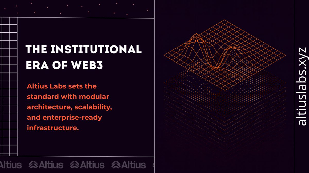 KrasotkaMa's tweet image. 1.5. The institutional era of Web3 is already here.
@AltiusLabs shows how modular architecture acts as the foundation: scaling without compromises, seamless integration for every layer and readiness for enterprise-class demands.

 #AltiusLabs