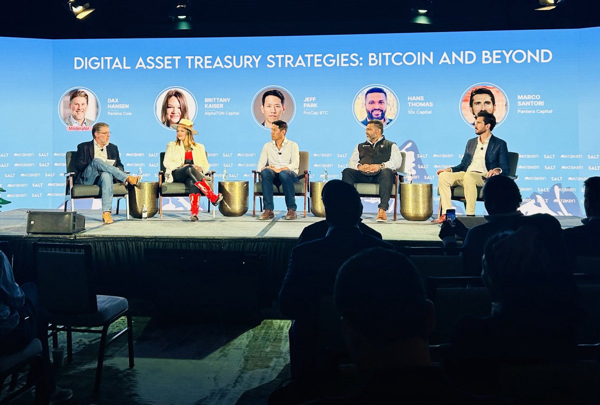 SophiaCookDC's tweet photo. DATs are fast becoming the next frontier in #Bitcoin strategy — rewriting #corpfin.
At #WBS2025: @msantoriESQ of @PanteraCapital — a leading @BlockchainAssn member — shaping the future of Digital Asset Treasury companies (DATs).
Alongside: @JDaxHansen, @OwnYourDataNow, @dgt10011, @10XCapitalUSA