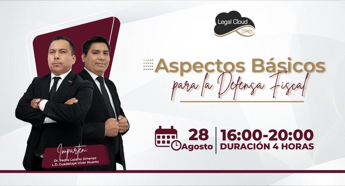mrcimagic's tweet photo. 📢 Por eso, te invitamos al curso:
 “𝐀𝐬𝐩𝐞𝐜𝐭𝐨𝐬 𝐛𝐚́𝐬𝐢𝐜𝐨𝐬 𝐩𝐚𝐫𝐚 𝐥𝐚 𝐃𝐞𝐟𝐞𝐧𝐬𝐚 𝐅𝐢𝐬𝐜𝐚𝐥”
👨‍🏫 Dr. Pedro Lozano Jiménez y L.D. Guadalupe Vivar Álvarez
🗓 28 de agosto | 16:00 a 20:00 hrs.
💵 $599.00 IVA incluido
📍 Presencial y en línea https://t.co/E8GtV74FJR