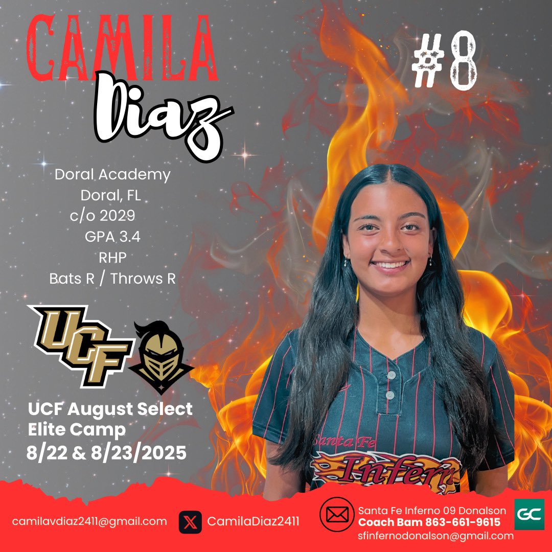 CamilaDiaz2411's tweet image. Heading back to #ThePlex this Friday for the Select Elite Camp at @UCF_Softball @CoachBallMalone  @ShannonSaile @noahbsanders @sfinferno09 @FeNowling @DoralSoftball @SBRRetweets @TOP_D1RECRUITS