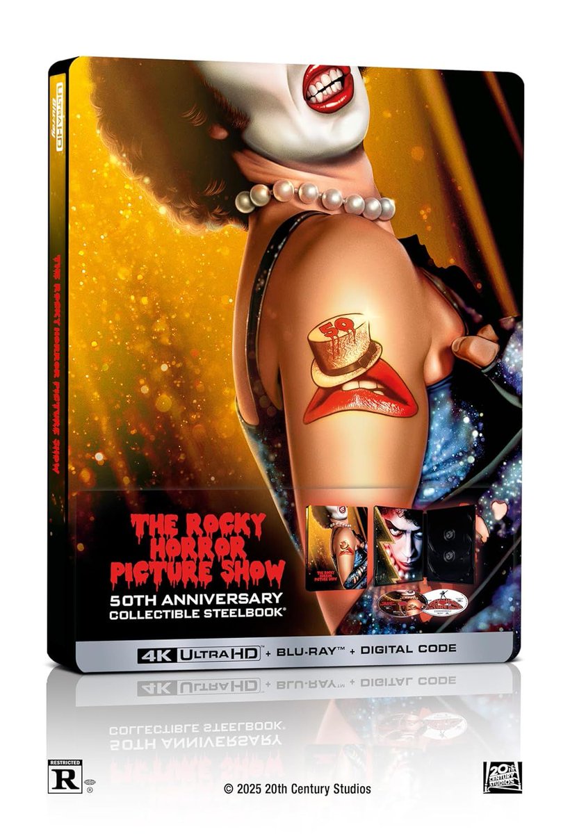 PhysMediaHQ's tweet photo. 🇺🇸 Pre-Order Alert – The Rocky Horror Picture Show (4K UHD + Blu-ray + Digital Steelbook) 👠✨The cult classic returns Oct 7, 2025 in a collector’s edition!

🔗Pre-order: https://t.co/dkbWM873zt 

#RockyHorror #4KUHD #Steelbook #CultCinema #TimCurry #SusanSarandon #MusicalHorror https://t.co/vihCi6PRvf