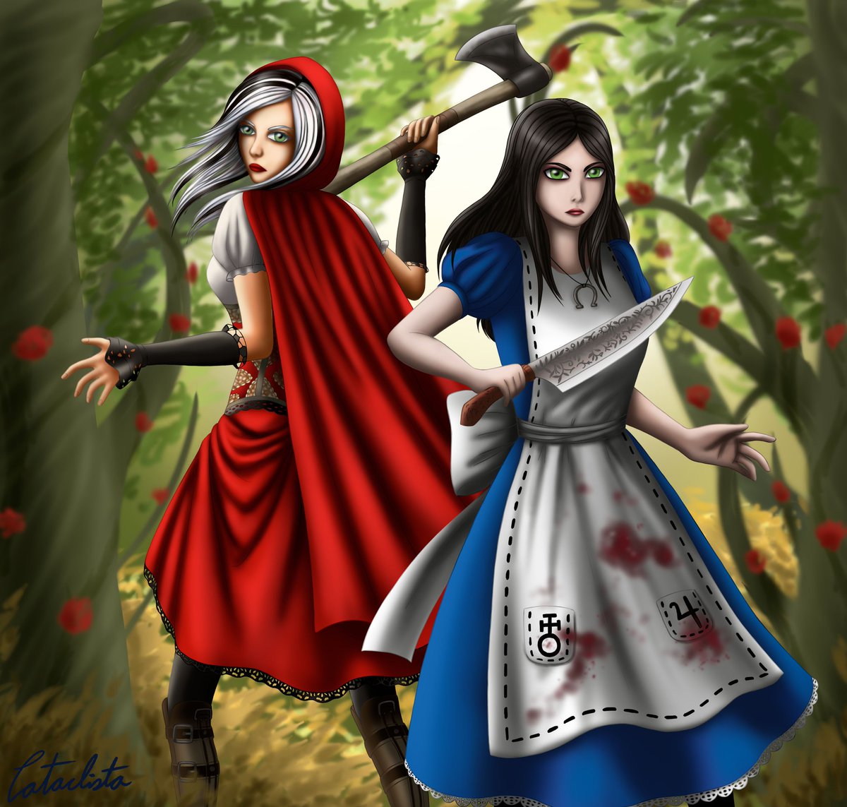 CataclistaArt's tweet photo. Red Ridding Hood y Alice. Dos protagonista con historias que no se pudieron completar.
La visión de American McGee inspiró a muchas otras historias como la nueva visión de Caperucita roja por parte del estudio GriN. Merecen una segunda oportunidad.
#Woolfe #alicemadnessreturns https://t.co/axe7fZ2Anh